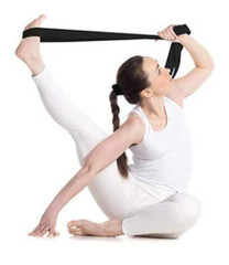 EVA Yoga Block Black High Density Easy Grip and Black Resistance Yoga Strap