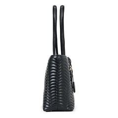 TOTE N°1 Large Structured Tote – Vegan Leather Shoulder Bag for Laptop Black