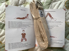 Tumaz Yoga Strap With D-Ring Buckle Beige Cotton 8ft, new in package, booklet