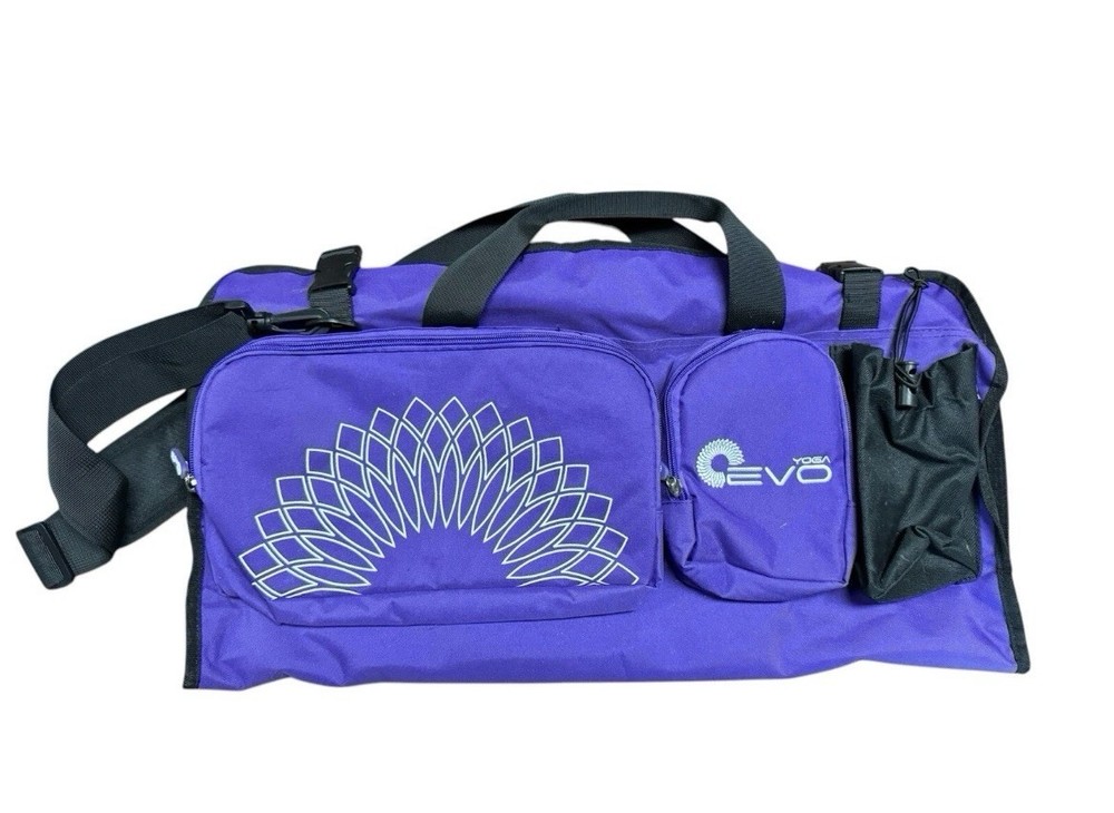 Evo Yoga Matt Carrying Bag Lots of Pockets Water Bottle Slot Purple