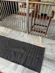 Black Yoga Mat Thick Non Slip Organic Cotton Exercise Workout Mat Pilates Rug
