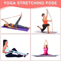 2PCS Elastic Yoga Stretching Strap with 11 Loops, Elastic Band for Physical T…