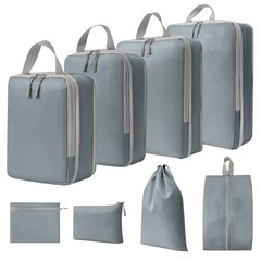 WOOMADA Compression Packing Cubes for Suitcases Travel Essentials 8 Set Expan…