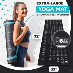 Portable Yoga Mat with 75 Illustrated Poses – Eco-Friendly Comfort & Stability