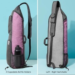 Yoga Mat Bag Carrier – Large Pockets & Water Bottle Holders. Yoga Purple