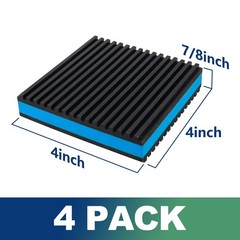Anti Vibration Pad with Ribbed Rubber, 4″ x 4″ x 7/8″ Blue EVA Center Isolati…