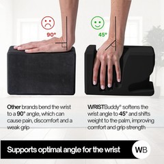 WRIST Buddy Yoga Blocks Gray 2pk | Reduces and Prevents Wrist Pain, Comfort 19z