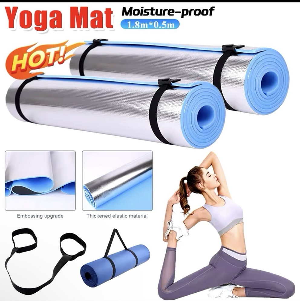 Non-Slip Yoga Mat – EVA 1/0.6CM Thick for Exercise, Pilates, Gymnastics, Fitness