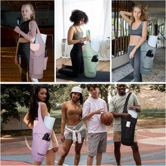 Yoga Mat Bag Large Opening Tote Carrier Waterproof Holder Shoulder Strap
