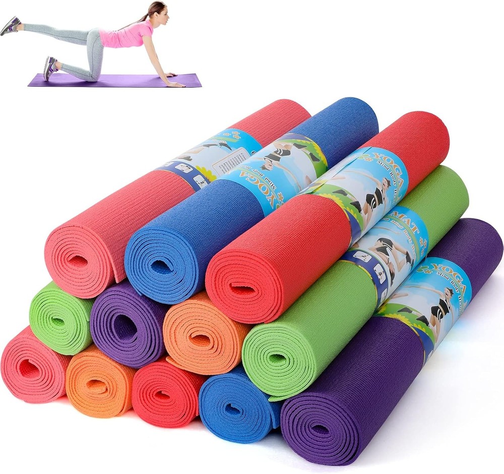 Yoga Mats Bulk 68x24x0.12 Inch Non Slip Exercise Gym