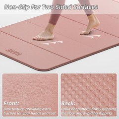 Foldable Yoga Mat,74″Lx32″Wx1/3″Thick,Folding Exercise Mat,Non-slip Wide Pila…