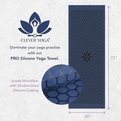 Clever Yoga Non-Slip Hot Towel Mat – Sweat Absorbent Microfiber DarkBlue