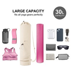 Yoga Mat Bag with Water Bottle Pocket and Bottom Wet Pocket, Exercise Yoga Ma…
