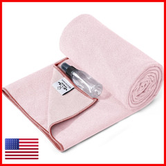 Heathyoga Yoga Mat Towel Non Slip For Hot Yoga Towel Silicone Grip Spray Bottle