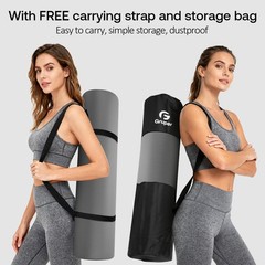 Gruper Thick Yoga Mat Non Slip, Large Size 72″ L x 72 x 24 x 0.4 inches, Grey