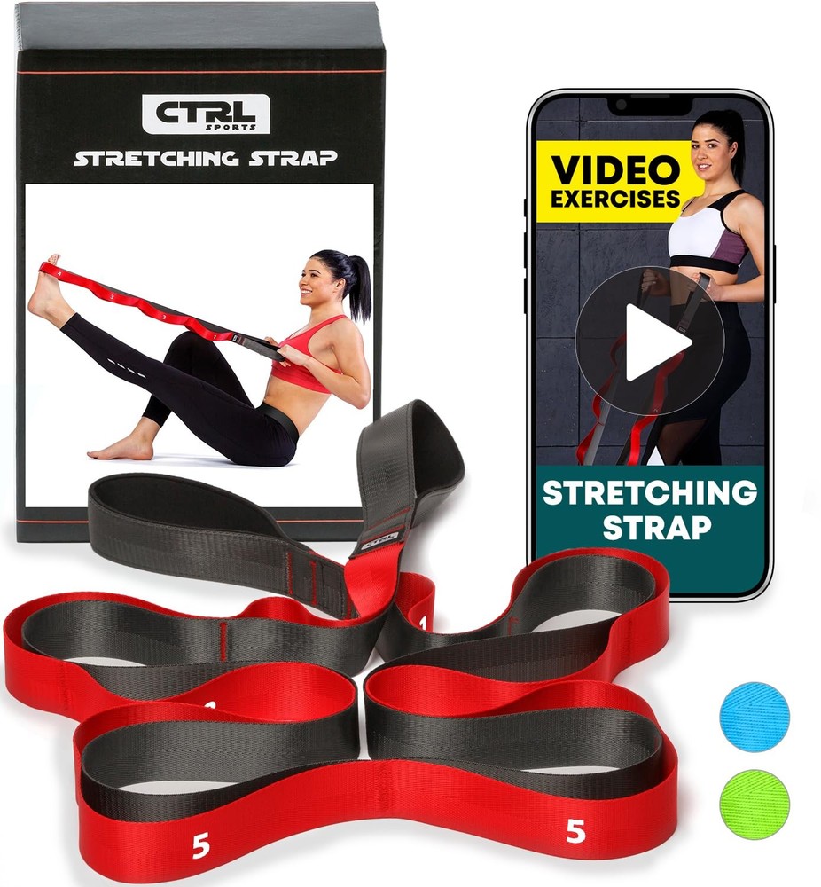 Stretching Strap with Loops – Non Elastic Stretch Band for Physical Therapy