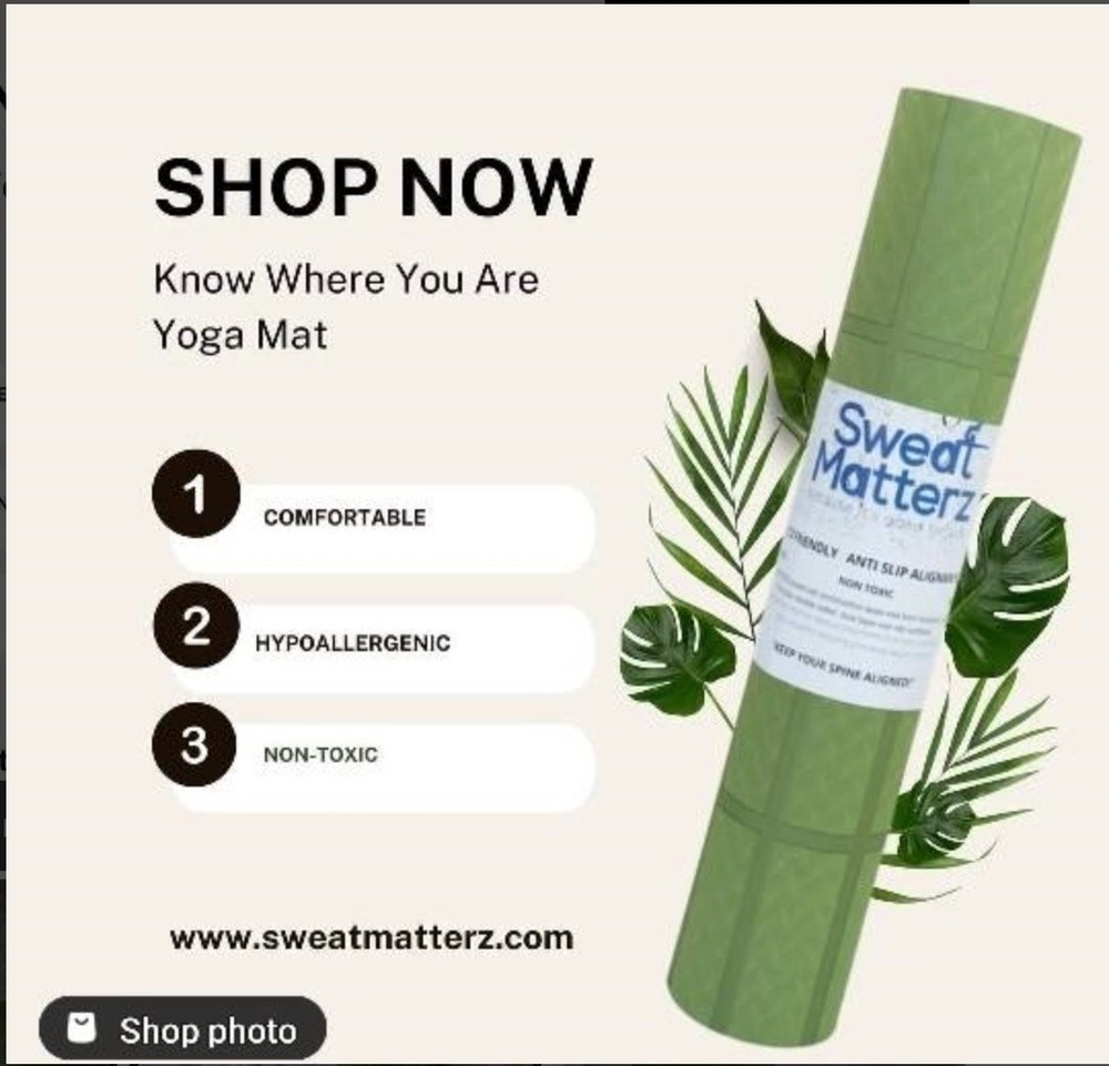 Sweat Matterz Grid Yoga Mat Hypoallergenic