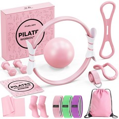 Pilates Ring Set for Women, Home Workout Pilates Equipment with Resistance Ba…