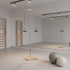Pilates Ped-O-Pull Metal Post Ped-O-Pull Stand Wood Base for Home Gym