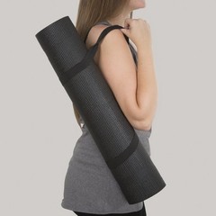 Wakeman Black Yoga Mat Non Slip Exercise Mat 71×24 Fitness Carry Strap
