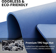 Extra Long TPE Yoga Mat 79″ X 40″ X 1/2″ Thick Non-Slip Exercise Mat for Home Gy