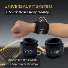 Adjustable Wrist Cuffs for Cable Machines – 7mm Neoprene Padded Straps with D…