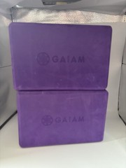 Gaiam Purple Yoga Blocks Set of 2 High Density Foam Exercise Pilates 9 X 6 X 4