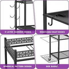 Yoga Mat Storage Rack Home Gym Organizer Metal Fitness Equipment Holder Wheels