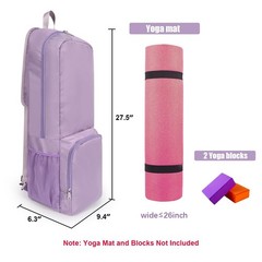 Yoga Mat Bag Carrier Side Mesh Zipper Pocket Wet Compartment Waterproof