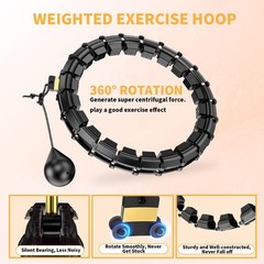 65 Inch Adjustable Fitness Waist Hoop – 32 Detachable Links, Quiet Non-Drop F…