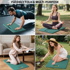 Yoga Knee Pad – Foldable Non-Slip POE Cushion, Folding Support Pad with Handl…