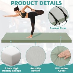 Mabozoo 2 Inch Thick Yoga Mat 72x24x2 Inch Foldable Exercise Mat