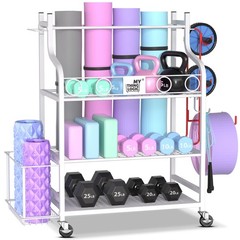 Mythinglogic Yoga Mat Storage Racks,Home Gym 15.7 x 40.4 x 34.3 inches, White