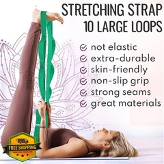 TECEUM Stretching Strap Green 1″ Wide 10 Loops
