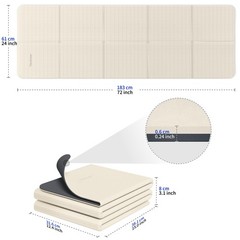 Foldable Yoga Mat for Travel Folding Yoga Mat 6mm Thick with Carrying Bag, No…