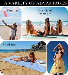 2 Packs Checkered Plaid Yoga Blanket Turkish Towel Extra Large Meditation Sup…