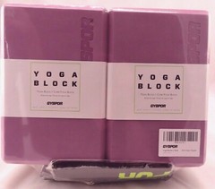 GYSPOR: 2 YOGA BLOCK SET WITH YOGA STRAP. PURPLE. 5.75″ x 9″ ORG $28 NOW $22