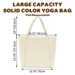 Xrkuu Yoga Bags With Mat Carrier Pilates Tote Bag yoga Block large, Off Whtie