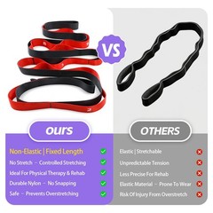 Non Elastic Stretching Strap with Loops – Yoga Straps for Physical Therapy, D…