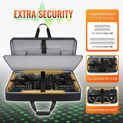 DJ Controller Case for DDJ-FLX10/ 1000/ REV7/ FLX6, Padded Large Capacity DJ Con
