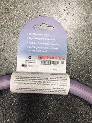 15 in Pilates Ring Exercise Circle, Purple/Black Padded Handles, Portable