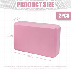 2 Pcs Yoga Blocks, 9″X6″X3″ Foam Blocks Yoga Props for Pilates Stretching and Me