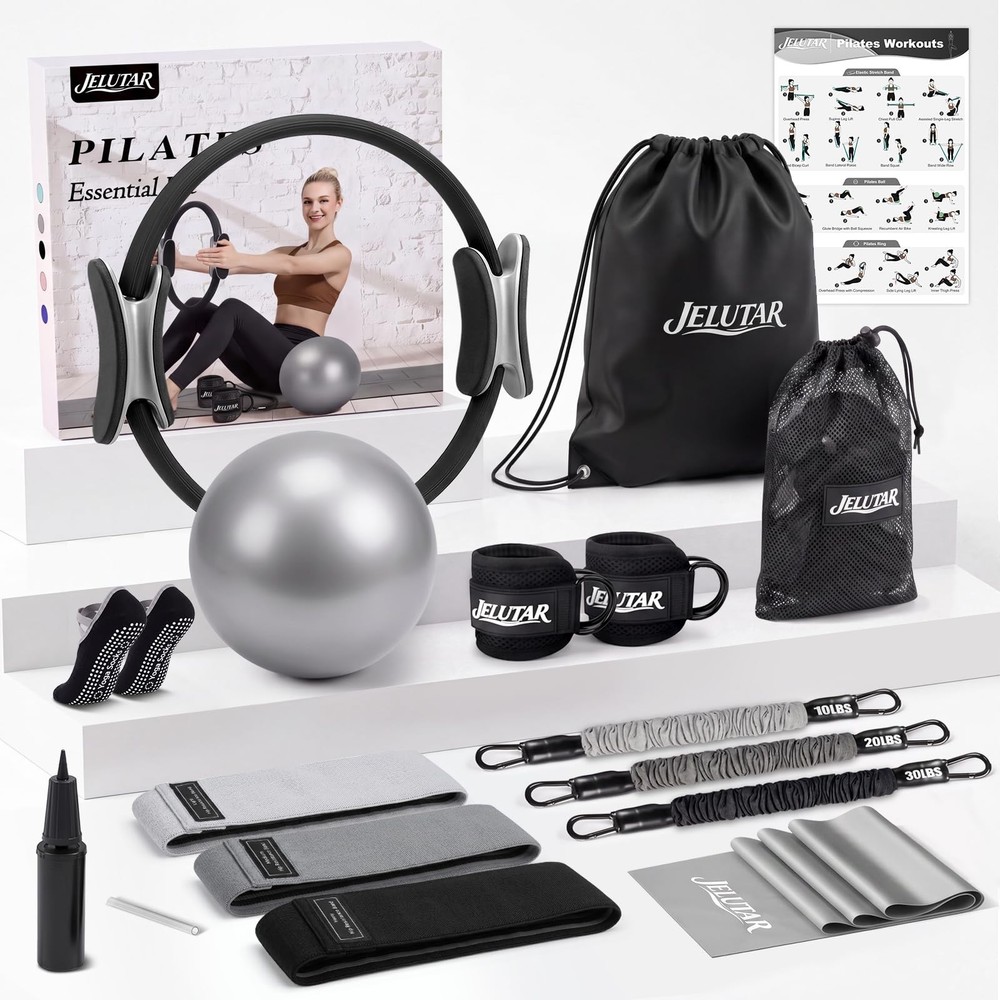 Pilates Kit for Women Home Workout, Pilates Equipmen with 14″ Pilates Ring an…
