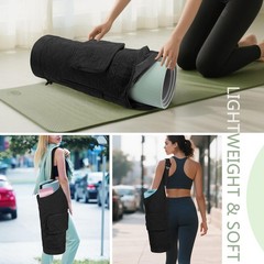 Yoga Mat Bag with Wet Pocket, Bottle Pocket and Mat Secure Straps, Yoga Mat C…