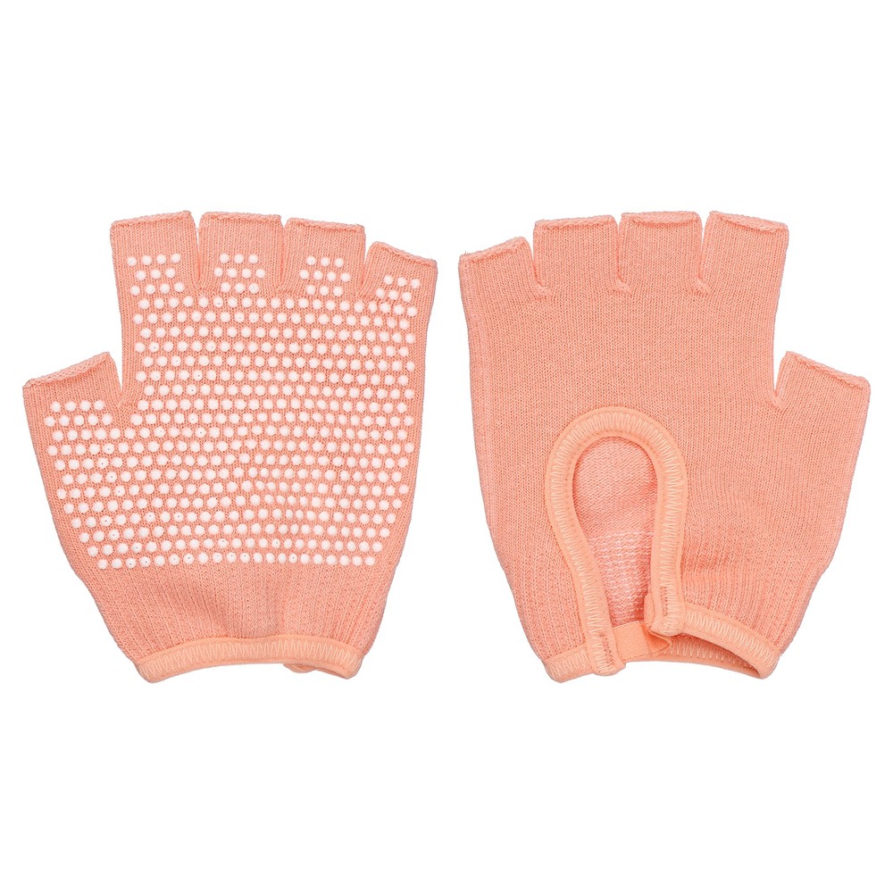 Yoga Gloves, Non Slip Fingerless Pilates Gloves, Orange