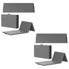 BalanceFrom Fitness GoGym 4′ x 10′ x 2″ Folding Gymnastics Mat, Gray (2 Pack)