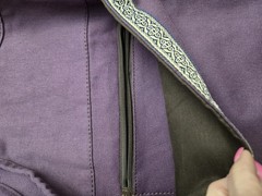 Over the Shoulder Decorative Canvas Yoga Mat Bag with pockets & ribbon trim