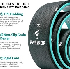 Yoga Wheel Set of 3+1, Upgraded 10MM Thick Back Wheels for Pain Relief & Stre…