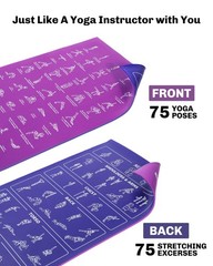 Instructional Travel Yoga Mat with 75 Asanas Poses Exercises – Christmas Gif…
