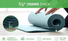 Gaiam Yoga Mat, Pilates & Exercise Mat, Thick 2/5″ (10Mm) Workout Mat with Easy-